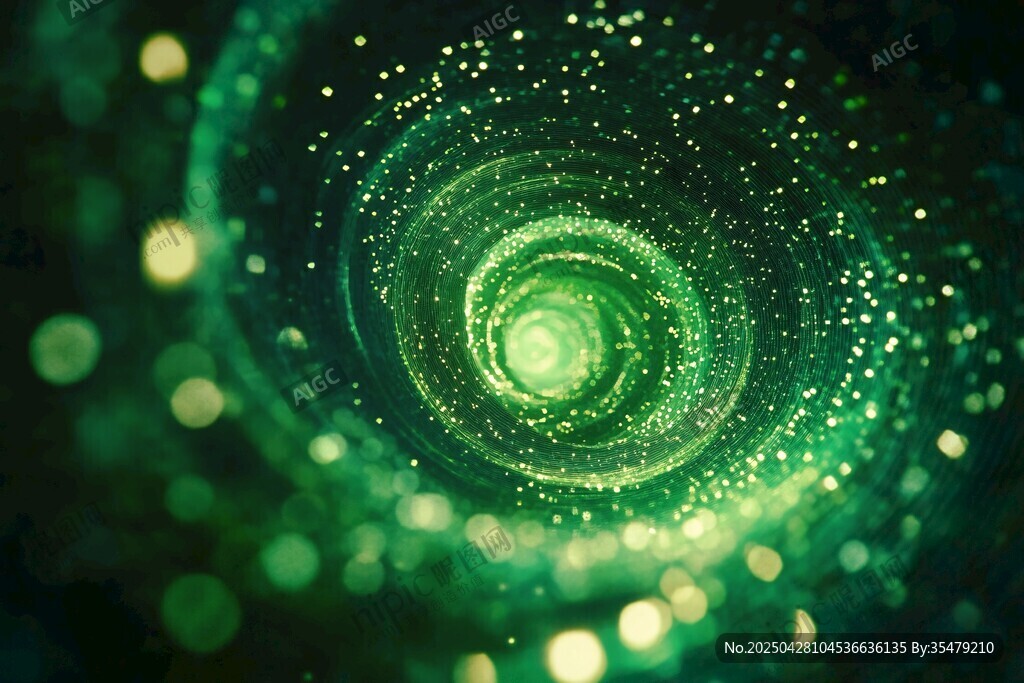 梦幻绿调星空旋涡背景