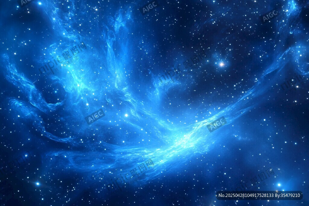 梦幻蓝色星空宇宙图景