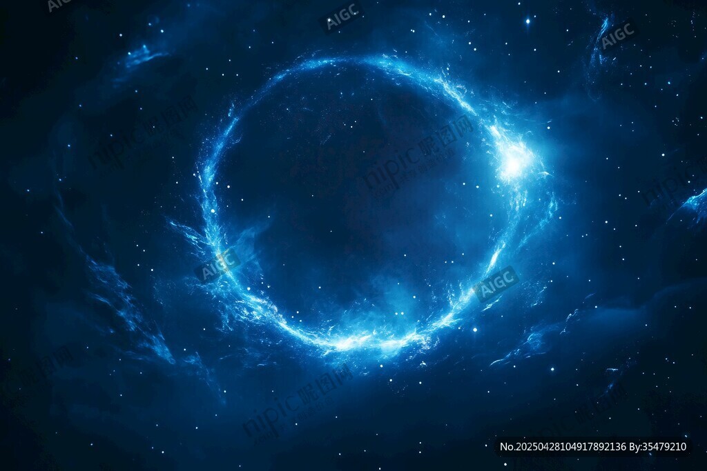梦幻蓝色宇宙能量光环