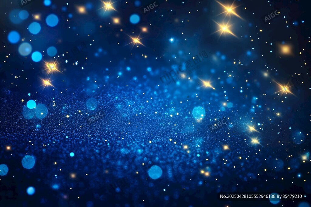 梦幻蓝色星空闪烁背景