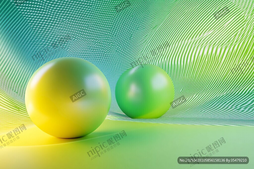 黄绿双球的动感背景画面