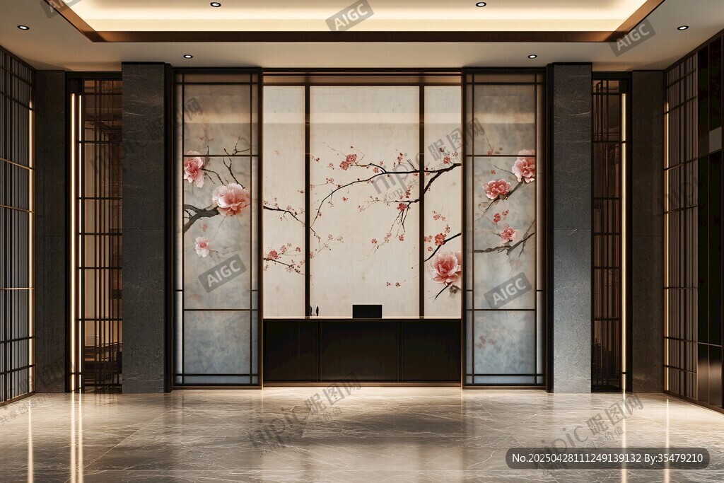 中式典雅大堂接待区