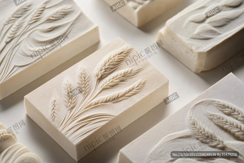 小麦图案手工皂展示