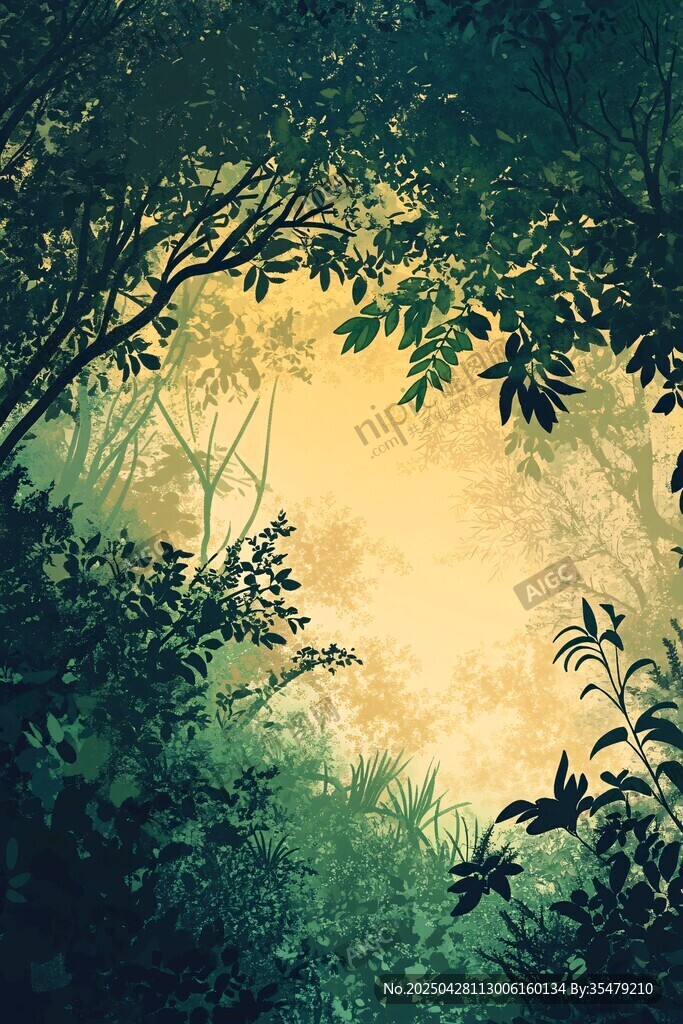 梦幻森林晨光景象