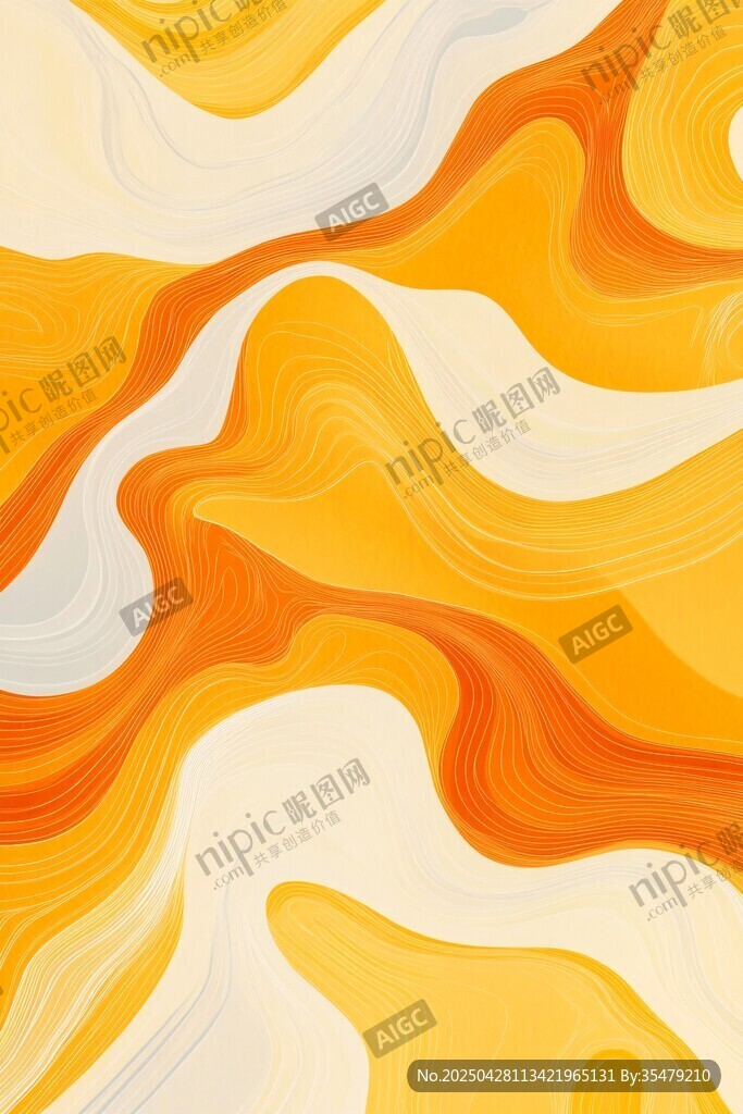流动橙黄渐变抽象艺术纹理
