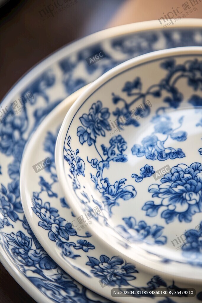 青花瓷餐具 传统典雅之美