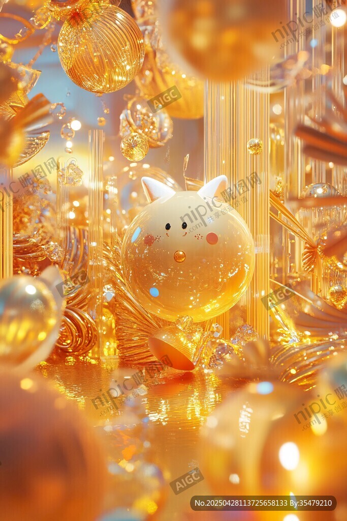 萌趣金兔贺岁节日装饰