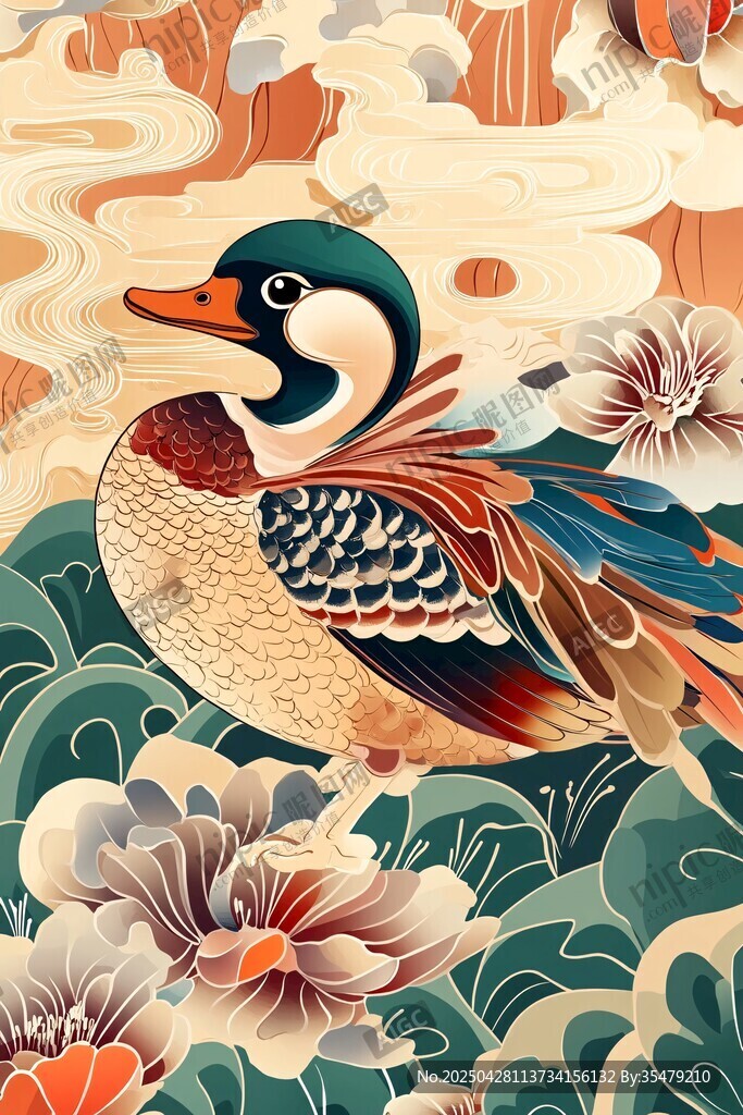 中式花鸟图之优雅鸳鸯