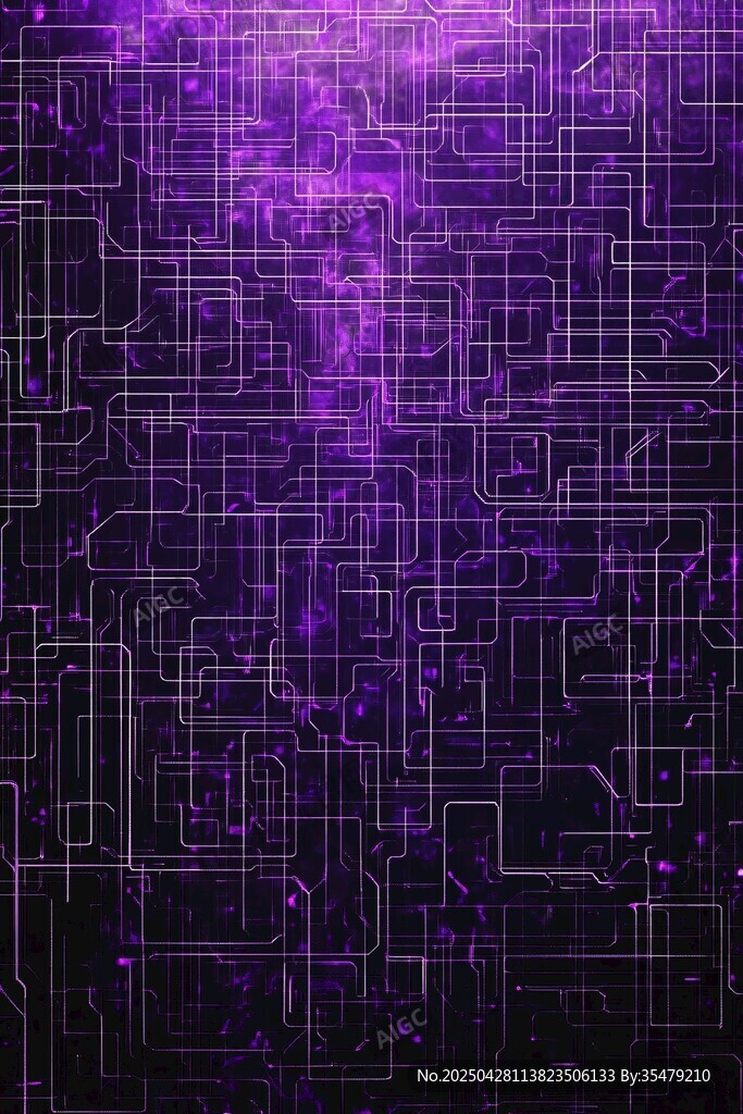 紫色科技感电路纹理背景