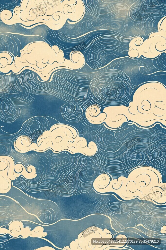中式云纹图案背景纹理