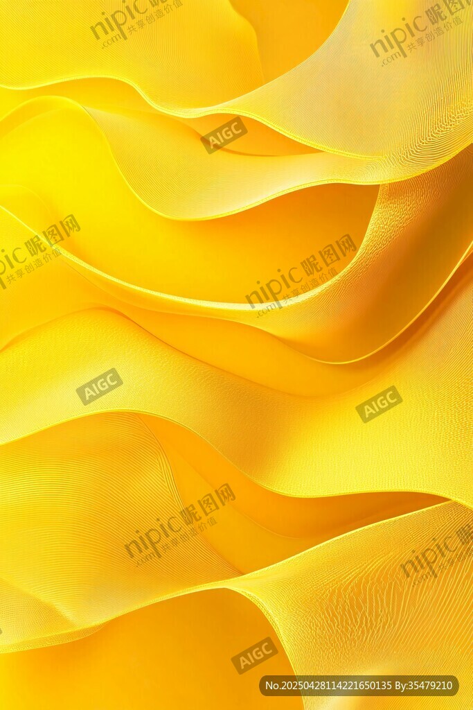 金黄绸缎的优雅褶皱纹理