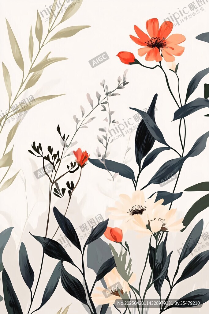 花卉植物水彩插画