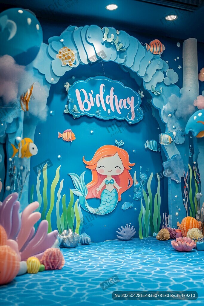美人鱼主题生日派对场景