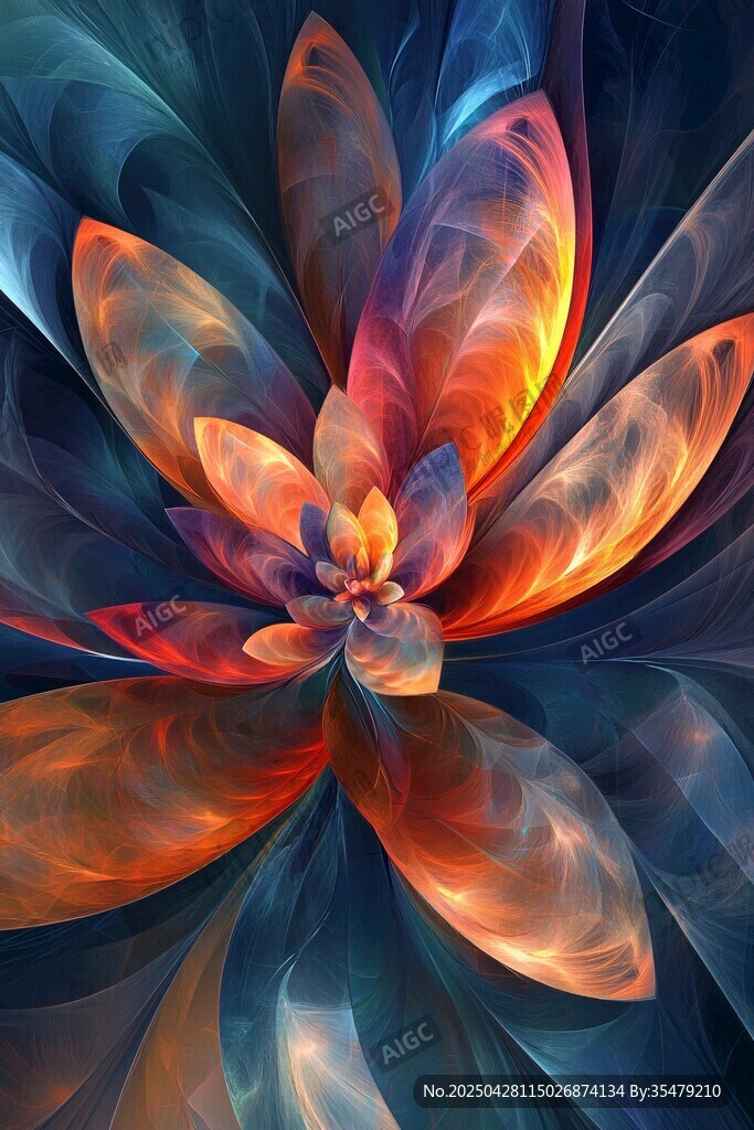 绚丽多彩抽象花朵艺术图