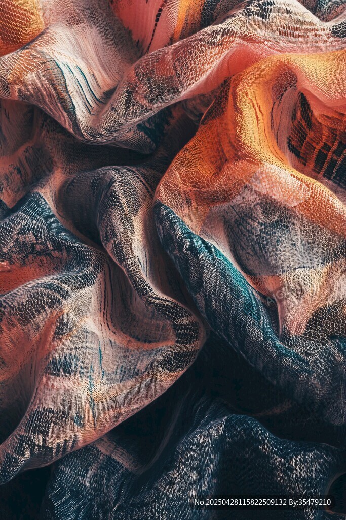 梦幻褶皱织物纹理艺术
