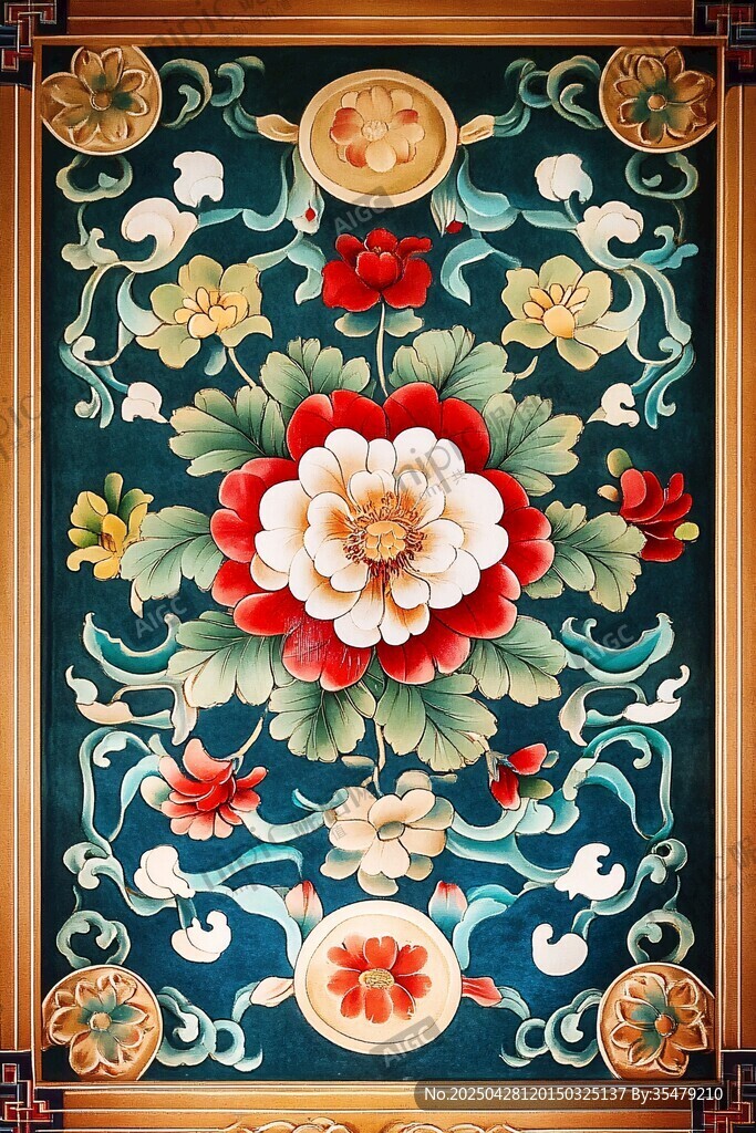 中式繁花古典纹饰图案