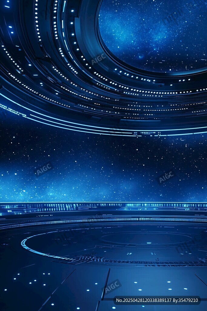 梦幻科技感的宇宙空间场景