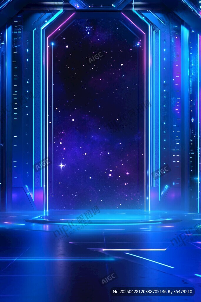科幻风炫彩未来空间场景