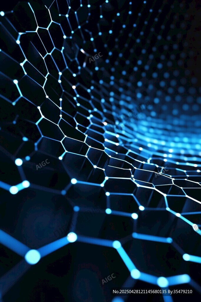 科技感六边形网络光影世界