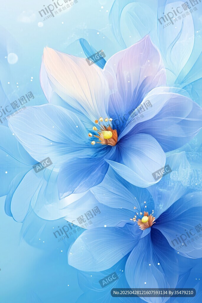 梦幻蓝花绽放