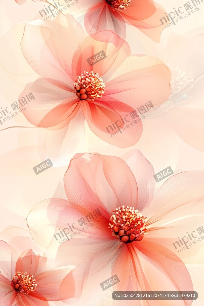 梦幻柔美粉色花卉背景图