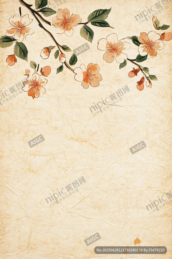 古风花卉背景图
