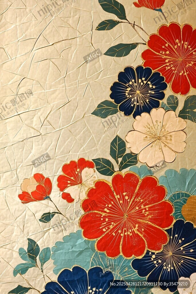 日式繁花壁纸图案