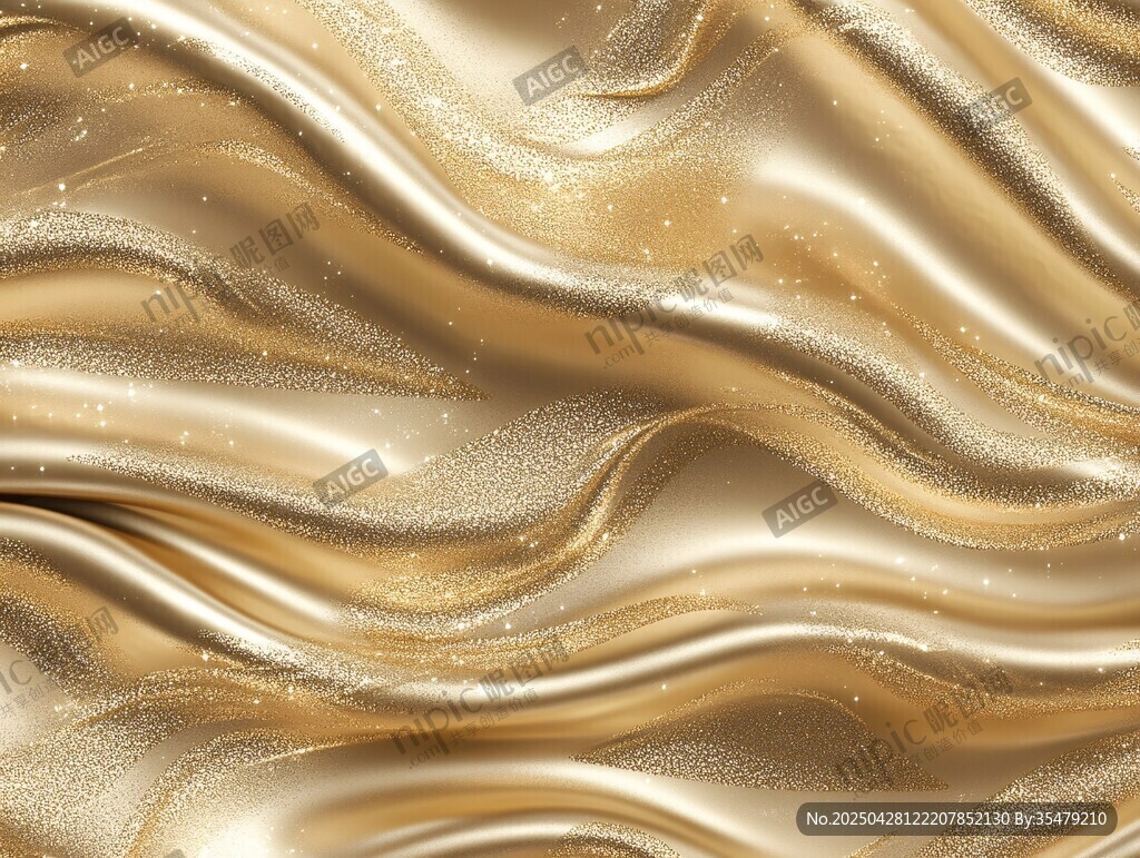 金色丝滑流动纹理背景