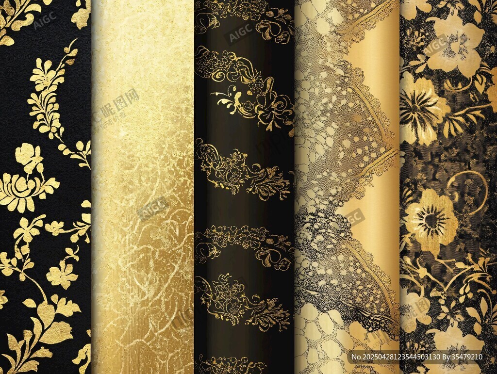 黑金花卉纹理背景素材