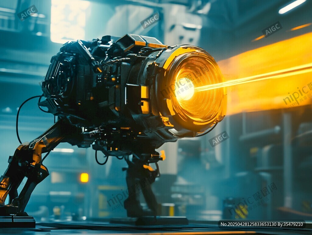 未来机械相机发射耀眼光束