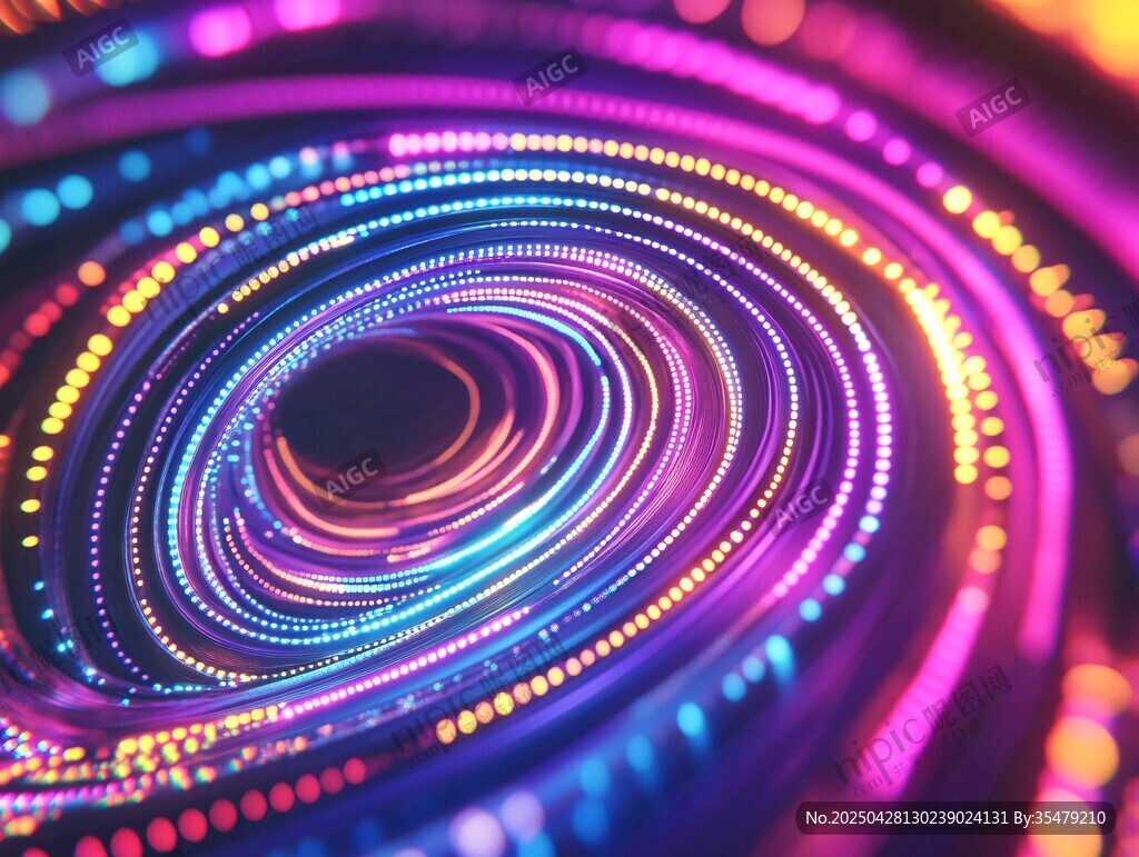 炫彩霓虹螺旋光效背景图
