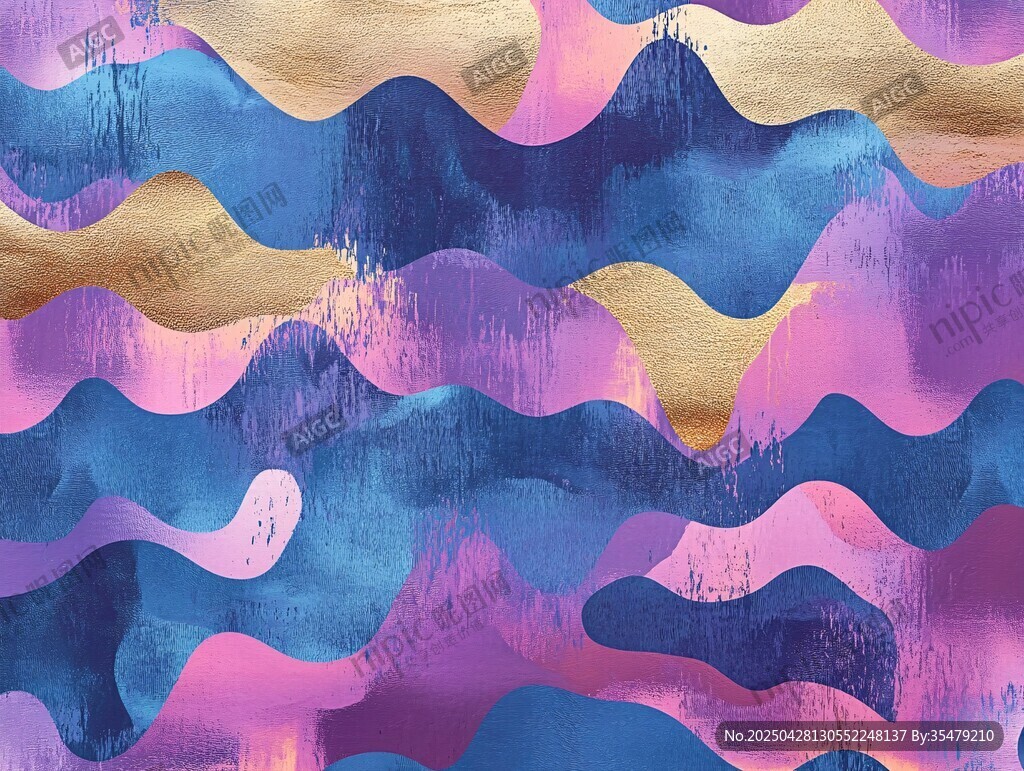 梦幻波浪多彩抽象纹理图