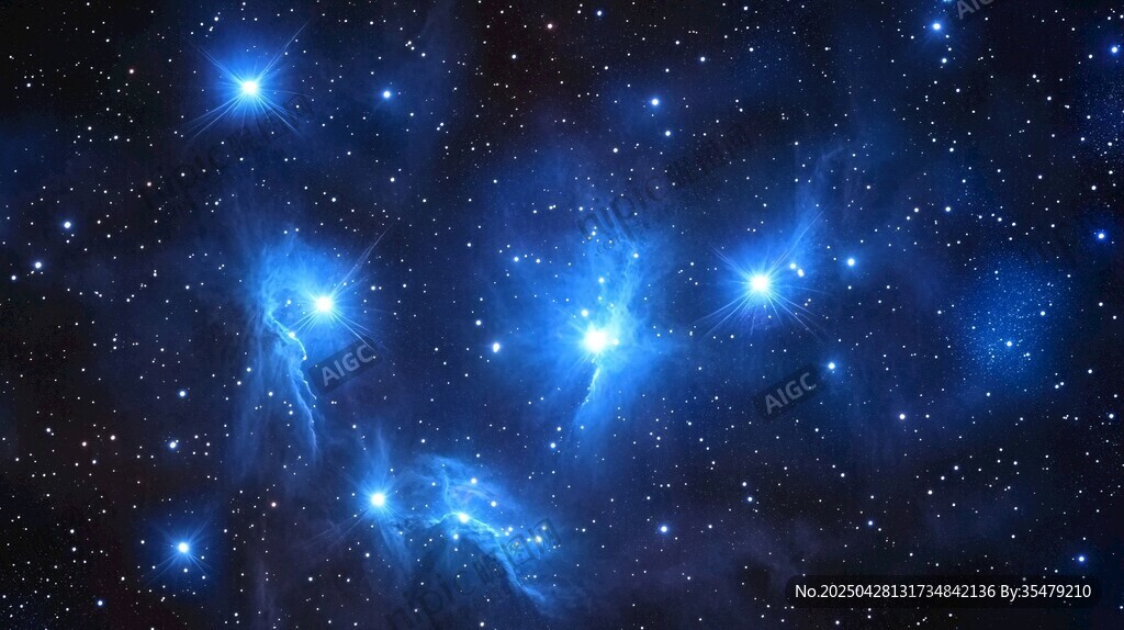 梦幻蓝色星空宇宙景象
