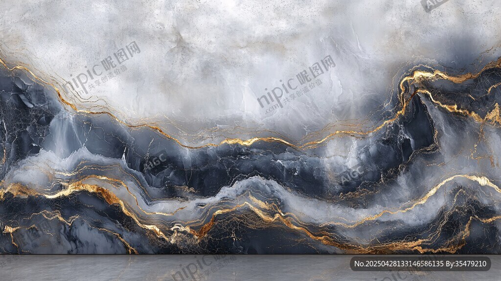 鎏金水墨风大理石纹理背景