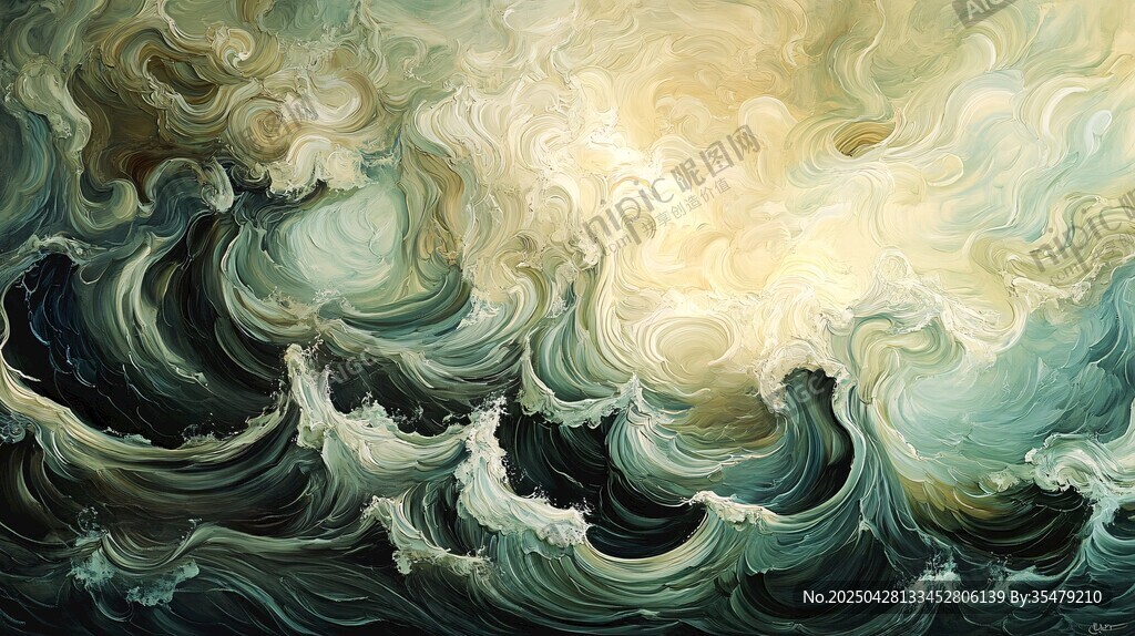 汹涌海浪梦幻艺术图景