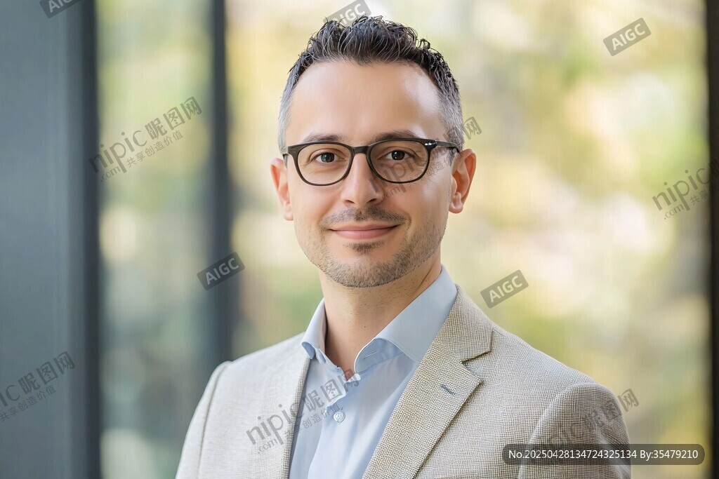 商务男士微笑肖像照