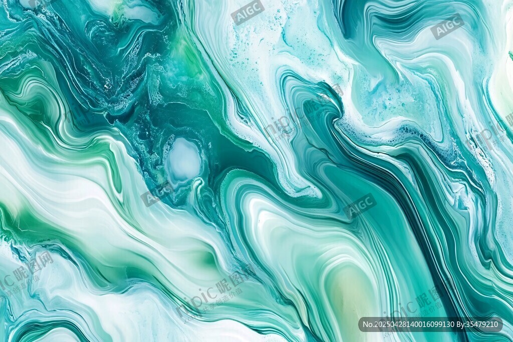 梦幻青绿色流体艺术纹理