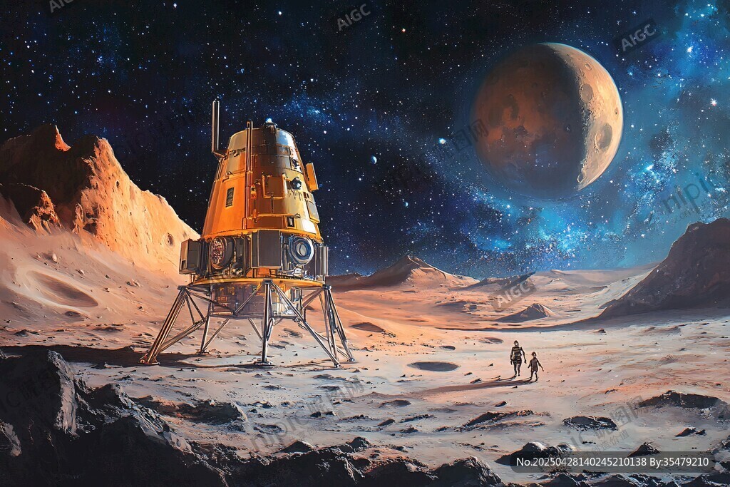月球基地与探索者的科幻图景