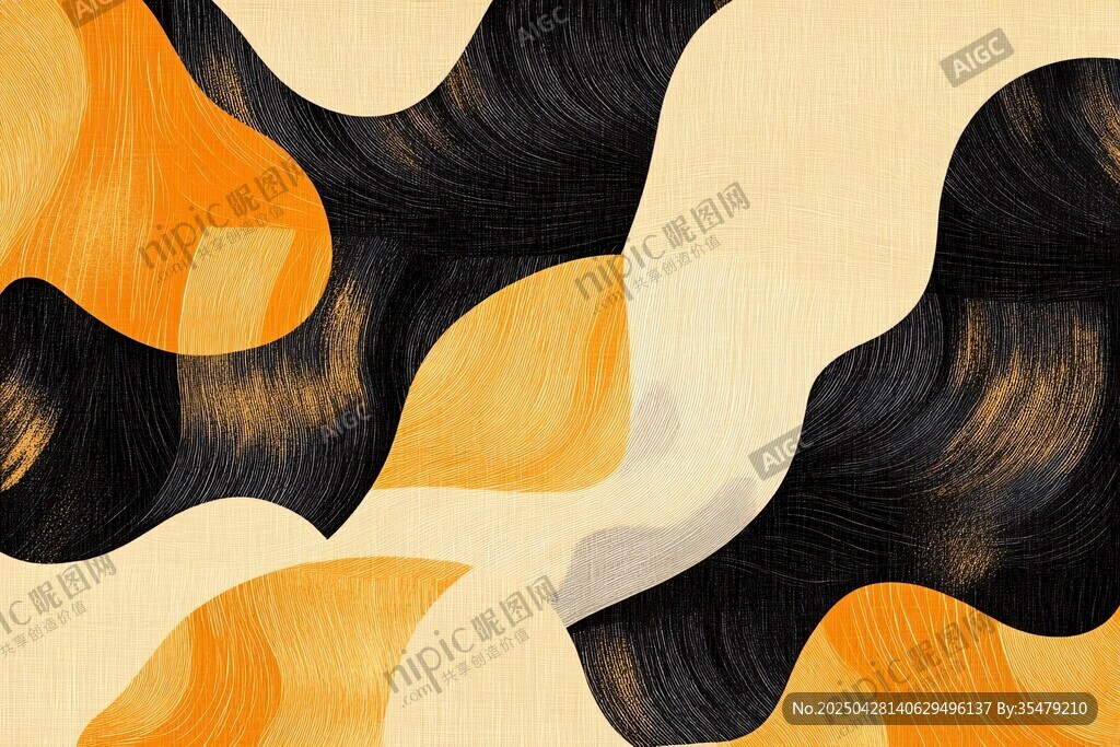 抽象几何色块艺术画作