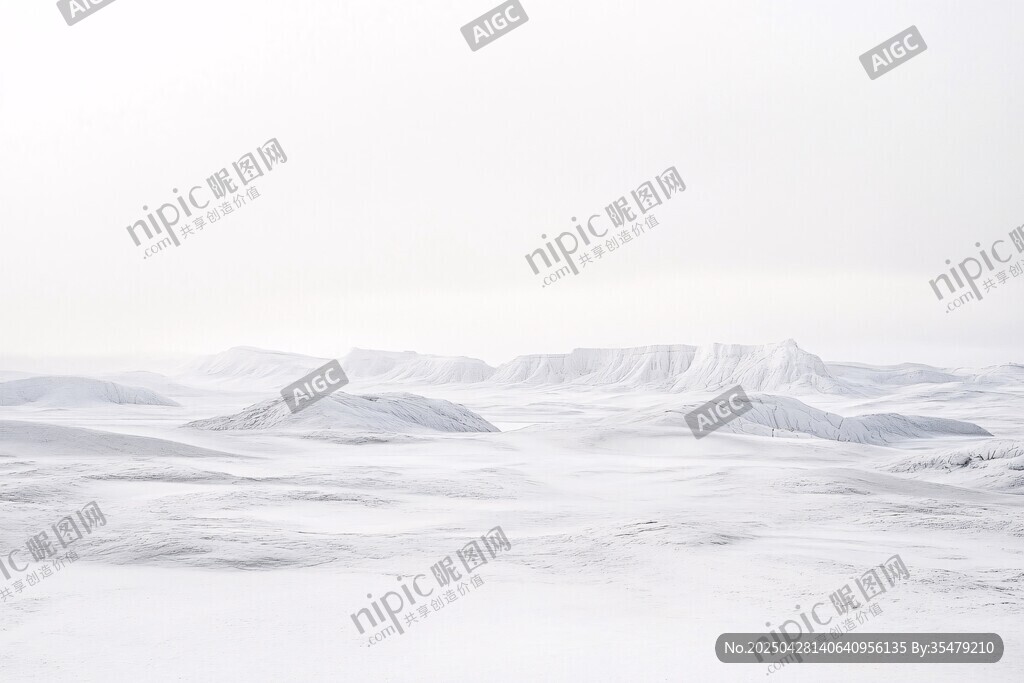 雪覆山川的纯净冬日景象