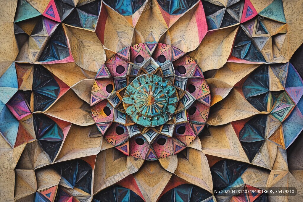绚丽立体几何花纹图案