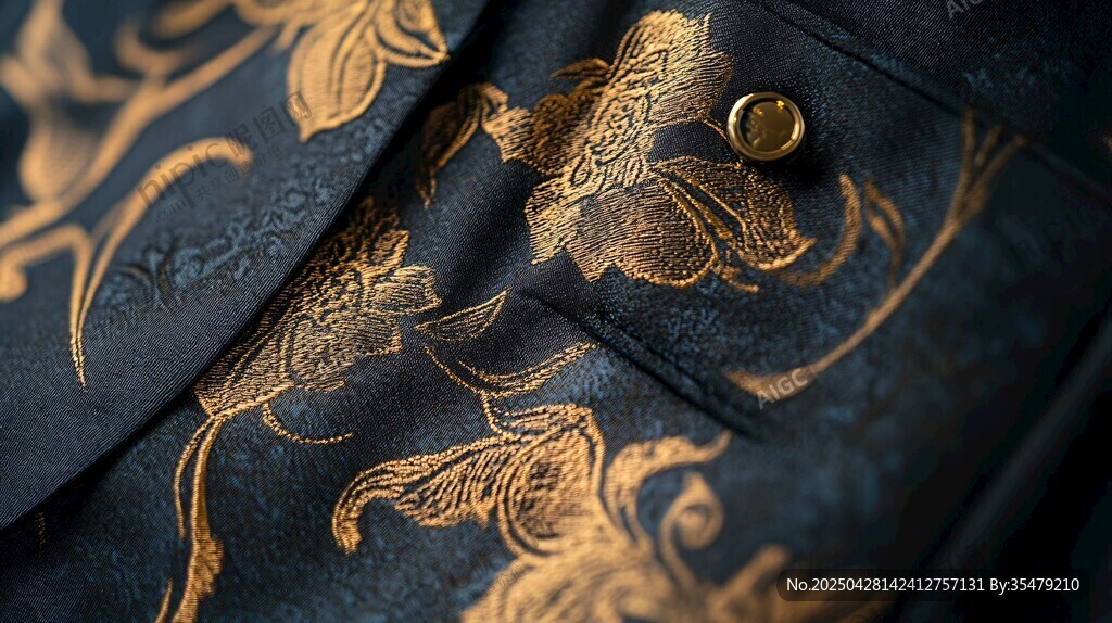 黑金刺绣华服细节展示