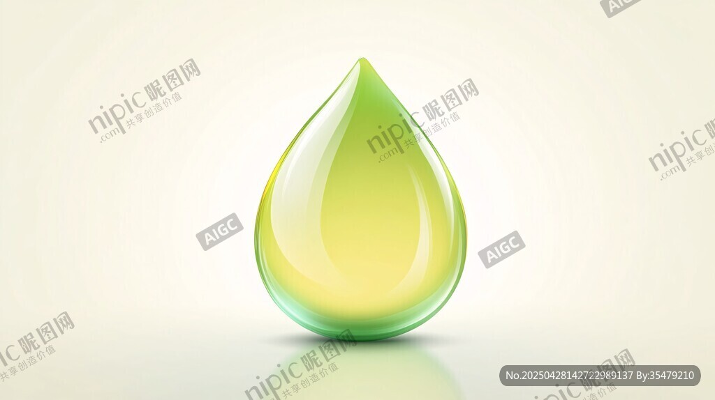 晶莹绿水滴 清新质感