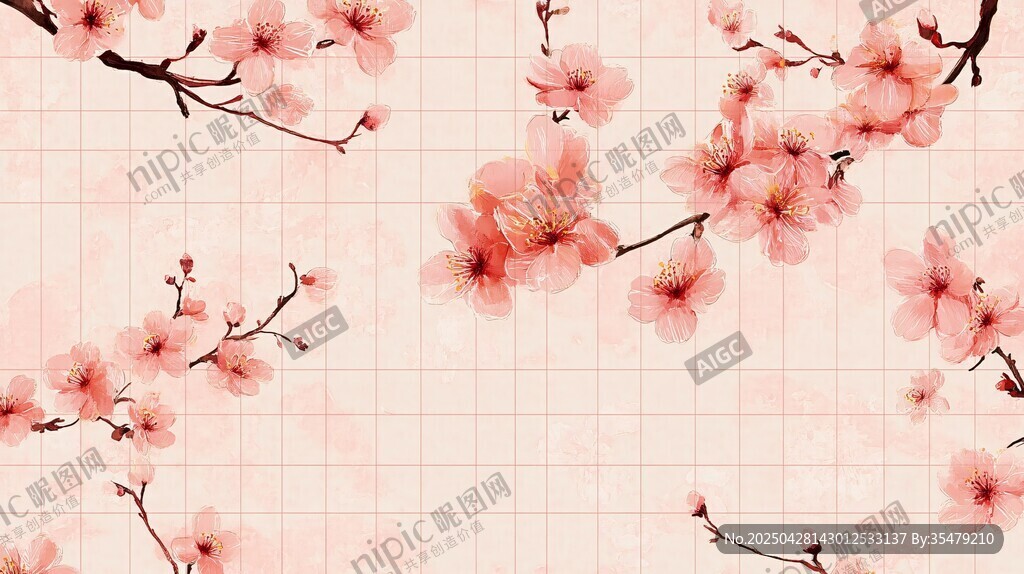 粉色桃花背景图