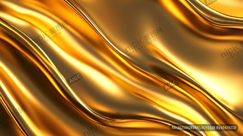 金色流动质感背景纹理