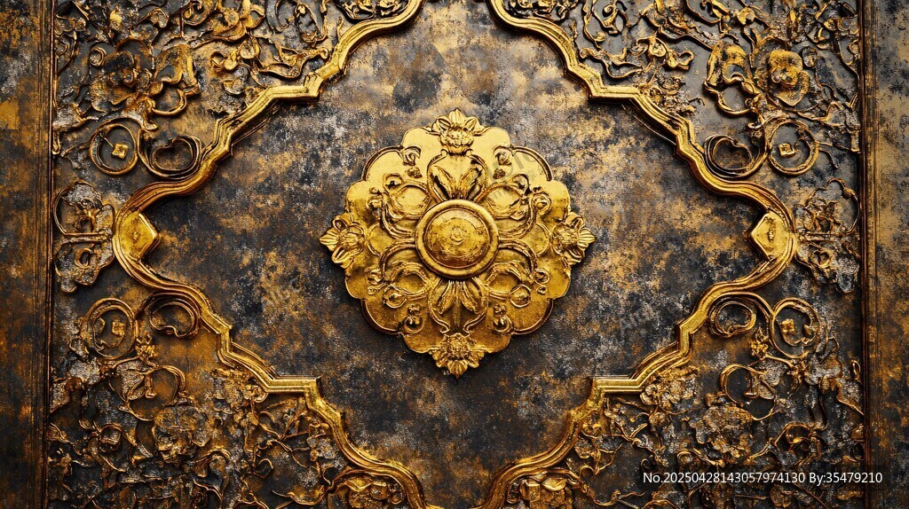 古典金色雕花装饰图案