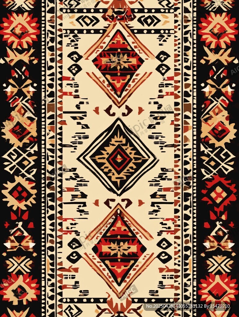 民族风几何图案精美织物