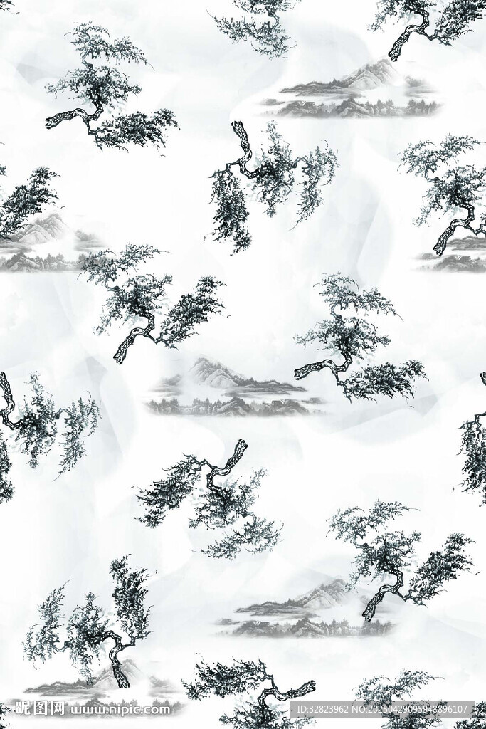 水墨山水图案