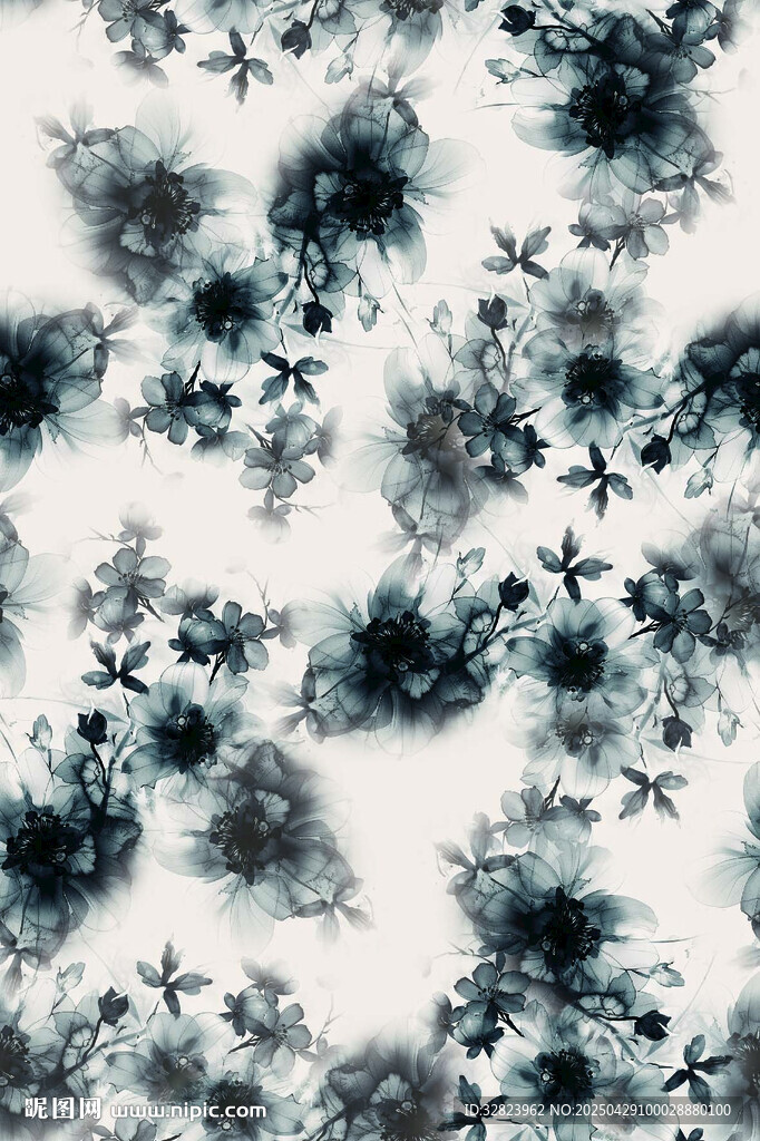 水墨花卉图案