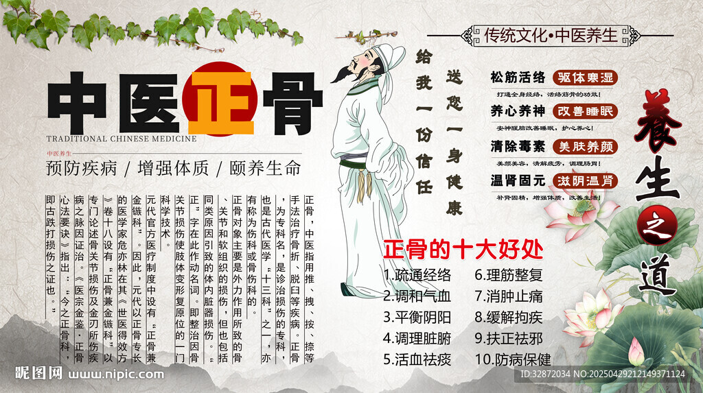 中医正骨背景墙